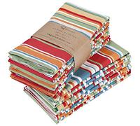 Ruvanti Juego de 12 servilletas de Tela de 100% algodón, Lavables, Suaves, absorbentes, para Fiestas, Navidad, Acción de Gracias, Bodas, cenas, Varias Tiras