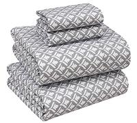 Ruvanti Juego de sábanas 100% algodón para Cama tamaño Queen, sábanas de percal Frescas, Transpirables y duraderas, con Bolsillo de 41 cm de Profundidad, Color Gris, 4 Piezas