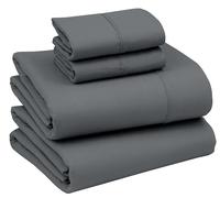RUVANTI Juego de sábanas tamaño Queen, sábanas de microfibra cepillada de 4 piezas (1 sábana bajera, 1 sábana encimera, 2 fundas de almohada), con bolsillos profundos de 15 pulgadas, ropa de cama
