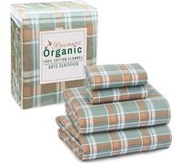 RUVANTI Sábanas de franela tamaño Queen, 100 % algodón orgánico, juego de 4 piezas, cálido, suave y transpirable, ajuste cómodo, bolsillo profundo, doble cepillado, acogedor para todas las estaciones