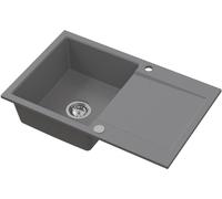 Ruvetti Signum fregadero de granito 79x50 cm gris/grafito/ónix 3001S_GR160_W