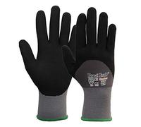 Ruvigrab 8436021584199, Guante Nylon/Lycra Recubrimiento Nitrilo Microporoso Transpirable 3/4 Cubierto, 1, 10, Gris/Negro