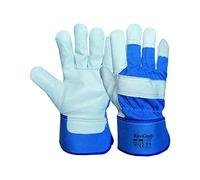 Ruvigrab - Guante de Trabajo de Piel de Flor Natural | Guantes para Jardinería | Guantes de Cuero | Guantes de Piel para Obra | Dorso ventilado | Extra resistente