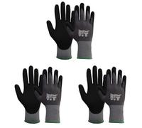 Ruvigrab Guante nylon/lycra recubrimiento nitrilo microporoso transpirable (Paquete de 3)