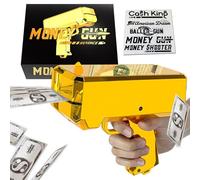 RUVINCE Orcalo-mg01 - Pistola de dinero para películas que se ven reales, pistola de utilería que llueve, pistola de dinero de mano para juegos, películas, fiestas, a partir de 14 años, color dorado