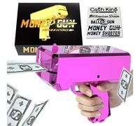 RUVINCE Pistola de dinero para películas que se ven reales, pistola de utilería que llueve, pistola de dinero de mano para juegos de películas y fiestas