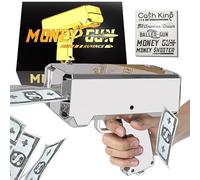 RUVINCE Pistola de dinero para películas que se ven reales, pistola de utilería que llueve, pistola de dinero de mano para juegos de películas y fiestas