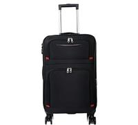 Ruvoo Maleta de Equipaje Maletas de Viaje Equipaje Blando con Ruedas Giratorias, Maleta De Mano Extensible, Equipaje Facturado Maletas Viaje Maleta de Mano (Color : Black, Size : 22in)