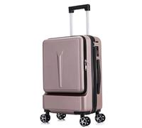 RUVOO Maleta de Equipaje Maletas de Viaje Maleta De Equipaje con Apertura Frontal ABS+PC Spinner Trolley con Compartimento De Bolsillo Maletas Viaje Maleta de Mano (Color : E, Size : 20in)