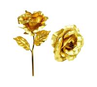 RUWLFE 10pc Valentine's Day Rose Flower Romantic Gift For Girlfriend Gold Foil Eternal Bouquet Wedding Birthday Party Decoration para Inicio(M-10Pcs)