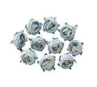 RUWLFE 10Pcs Mix Blue Artificial Flowers Heads DIY Party Wedding Cake Gift Box Wreaths Home Room Decor Garden Crafts Rose Lily para Inicio(Color5)
