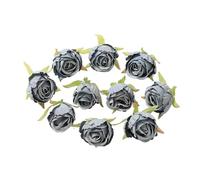 RUWLFE 10Pcs Mix Blue Artificial Flowers Heads DIY Party Wedding Cake Gift Box Wreaths Home Room Decor Garden Crafts Rose Lily para Inicio(Color7)