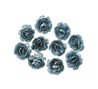RUWLFE 10Pcs Mix Blue Artificial Flowers Heads DIY Party Wedding Cake Gift Box Wreaths Home Room Decor Garden Crafts Rose Lily para Inicio(Color15)