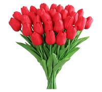 RUWLFE 12/36PCS Artificial Flowers Real Touch Tulip Scrapbooking Vases Home Decor Wedding Garden Rose Arch Garland Mother's Day Bouquet para Inicio(Color3,36pcs)