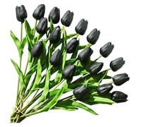 RUWLFE 12/36PCS Artificial Flowers Real Touch Tulip Scrapbooking Vases Home Decor Wedding Garden Rose Arch Garland Mother's Day Bouquet para Inicio(Color7,12pcs)