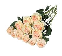 RUWLFE 12pcs Realistic Artificial Rose Bouquet For Weddings, Birthdays, and More For Floral Arrangements and Home Decormeasurement para Inicio(Color6)