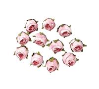 RUWLFE 20PCs Rose Artificial Flowers Head Silk Fake Wedding Marriage Decoration DIY Bride Wreath Bouquet para Inicio(Pink)