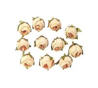 RUWLFE 20PCs Rose Artificial Flowers Head Silk Fake Wedding Marriage Decoration DIY Bride Wreath Bouquet para Inicio(Yellow)