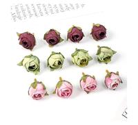 RUWLFE 20PCs Rose Artificial Flowers Head Silk Fake Wedding Marriage Decoration DIY Bride Wreath Bouquet para Inicio(Random Colors)