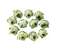 RUWLFE 20PCs Rose Artificial Flowers Head Silk Fake Wedding Marriage Decoration DIY Bride Wreath Bouquet para Inicio(Green)