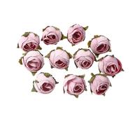 RUWLFE 20PCs Rose Artificial Flowers Head Silk Fake Wedding Marriage Decoration DIY Bride Wreath Bouquet para Inicio(Purple)