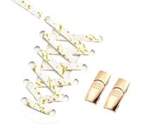 RUWLFE 4 pares de cordones con hebilla magnética sin, estampado tinta salpicada, planos y elásticos, for zapatillas deporte for niños adultos Para Zapatillas Deportivas(Color 5)