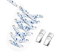 RUWLFE 4 pares de cordones con hebilla magnética sin, estampado tinta salpicada, planos y elásticos, for zapatillas deporte for niños adultos Para Zapatillas Deportivas(Color 6)