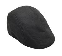 RUWLFE Boinas for Hombre, Gorras de Lino for otoño y Verano, Planas, clásicas Vintage Taxista para Hombre(Black)