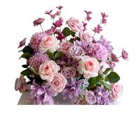 RUWLFE Fila de Flores Artificiales Color Rosa y Morado for decoración Bodas, Bola líder en el Camino, arreglo Fondo Floral, centros Mesa para Inicio(65cm Ball)