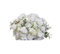 RUWLFE Hortensia de Rosa, Bola Flores Artificial, Camino Principal, Seda Blanca, decoración Boda, Mesa Centro DE Deocr para Inicio(60cm Dia)