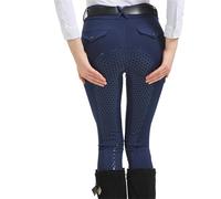 RUWLFE Pantalones Deportivos ecuestres Four Seasons for Mujer, de Silicona, Antideslizantes, Resistentes al Desgaste y Muy elásticos para Mujer(Blue,M)