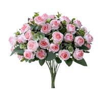 RUWLFE Rose Artificial Flowers Bouquet 30cm Fake Flower Home Room Table Bedroom Decor Garden Wedding Marriage Decoration Vase Ornaments para Inicio(Pink)