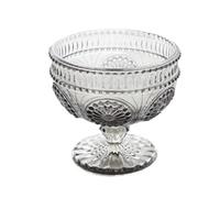 RUWLFE Vajilla tallada en relieve de vidrio Retro, 2 uds., Bol for helado, postre, ensalada, frutero, hogar, restaurante, Bar, suministros comedor Para Uso En Casa, Restaurante(Gray)