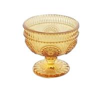RUWLFE Vajilla tallada en relieve de vidrio Retro, 2 uds., Bol for helado, postre, ensalada, frutero, hogar, restaurante, Bar, suministros comedor Para Uso En Casa, Restaurante(Yellow)