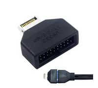 Ruwshuuk Adaptador de expansión de dos puertos, USB 3.2e a 19p, expansión de dos puertos, convertidor de cabecera de transferencia estable, extensión interna para mantenimiento de computadora, gestión