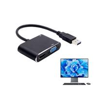 Ruwshuuk Adaptador USB a HD, adaptador de pantalla USB | 1920 x 1080 conector Plug and Play transmisión de señal para TV, computadora de escritorio y portátil