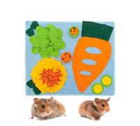 Ruwshuuk Alfombra para oler conejos, alfombrilla de alimentación de conejo, estera de alimentación de forro polar para estimulación de heno, juguete interactivo de rompecabezas con alimentador lento