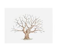 Ruwshuuk Árbol de dactilares para bodas | Libro de invitados decorativo | Lienzo nupcial con firma e dactilares impermeable para decoración de paredes
