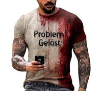 Ruwshuuk Bloody Problem Solved Shirt,Problem Solved Blood Shirt, Lässiges T-Shirt mit blutigem Halloween-Print und Rundhalsausschnitt, Horror Bloody bedrucktes Kurzarm Top in Übergröße, ver imagen