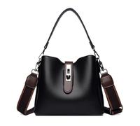 Ruwshuuk Bolsos de cubo para mujer - Bolso de mujer de gran capacidad de piel - Bolsos de hombro de con correa ajustable y amplia capacidad ideas regalo cumpleaños Navidad madre, Negro ,
