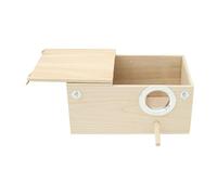 Ruwshuuk Caja para periquitos - Casa de Madera para cría de Loros | Soporte de Perca para periquitos, Jaula de pájaros, Caja de apareamiento para tortolitos, Loros, Conure, periquitos, cacatúas