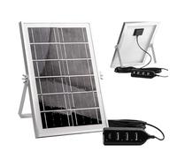 Ruwshuuk Cargador solar - Panel solar portátil con toma USB - 4 puertos USB de alta eficiencia y diseño flexible de camping para dispositivos electrónicos y teléfonos exteriores