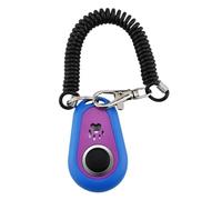 Ruwshuuk Clicker entrenador para perros | Clicker para mascotas de doble color con correa - Soporte de comportamiento con correa y forma ovalada para razas pequeñas, medianas y grandes