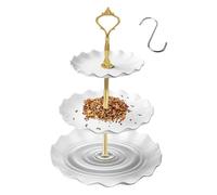 Ruwshuuk Comedero para pájaros para exteriores, combo de comedero de 3 capas, loros para mascotas, cuencos de alimentación para loros, guacamayos, gorriones, periquitos