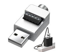 Ruwshuuk Conector de Bloques USB 2.0, conector del adaptador USB 2.0,Enchufe del conector USB masculino/hembra | Cargador de alta velocidad, Bloque de terminal de carcasa de metal, Carga de soporte