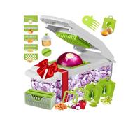 Ruwshuuk Cortador de verduras - Utensilio de cocina para cortar verduras y picadora de verduras - Accesorio multifunción para cocina con recipiente para patatas, ensaladas, zanahorias y tomates