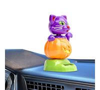 Ruwshuuk Dashboard Solar Dancing Toys | Muñeca solar gato calabaza para salpicadero coche - Decoración estatua para Halloween para interiores de coches, camiones, mesas, oficinas domésticas, ventanas