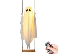 Ruwshuuk Decoración fantasma gigante con luces LED y mando a distancia - Decoración de Halloween para Patio, Patio, Patio, Porche - Decoración espectral exterior interior para casa, casa encantada