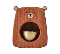 Ruwshuuk Decoración para Timbre | Adorable Figura de Timbre de Oso de Madera con Sonido Nítido,De Mesa, Juguete Interactivo De Campanilla para Niños Y Adolescentes