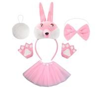 Ruwshuuk Disfraz de conejo de Pascua, disfraz de conejito, Bunny Ears and Tail, Cosplay de conejo ajustable fijado para Navidad de Pascua, accesorios de cómodos para celebraciones